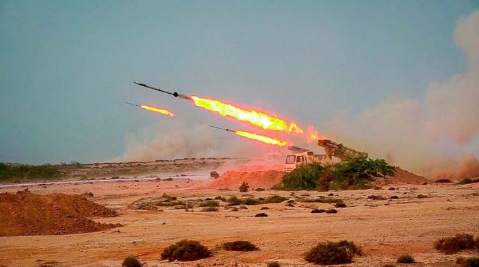 ইরানের ব্যালিস্টিক মিসাইল নিক্ষেপের একটি দৃশ্য। ছবি অনলাইন।